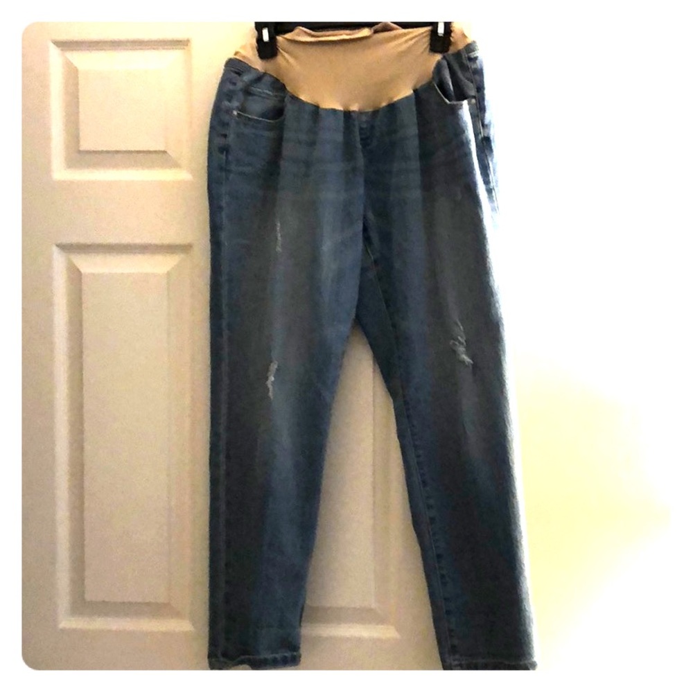 Maternity ripped jeans